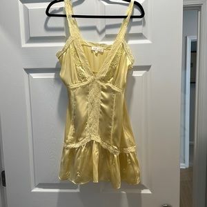 Loveshack Fancy Yellow Silk Minidress